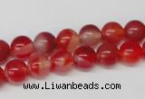 CRO80 15.5 inches 8mm round red agate gemstone beads wholesale