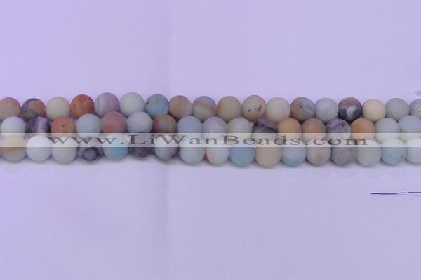 CRO815 15.5 inches 14mm round matte amazonite beads