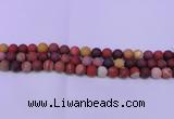 CRO820 15.5 inches 4mm round matte mookaite beads