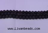 CRO840 15.5 inches 4mm round matte smoky quartz beads