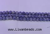 CRO851 15.5 inches 6mm round matte blue spot beads