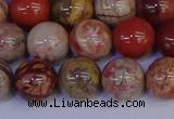 CRO874 15.5 inches 12mm round red porcelain beads wholesale