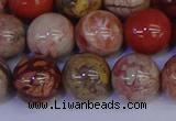 CRO875 15.5 inches 14mm round red porcelain beads wholesale