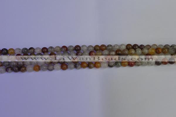 CRO890 15.5 inches 4mm round mixed lodalite quartz beads wholesale