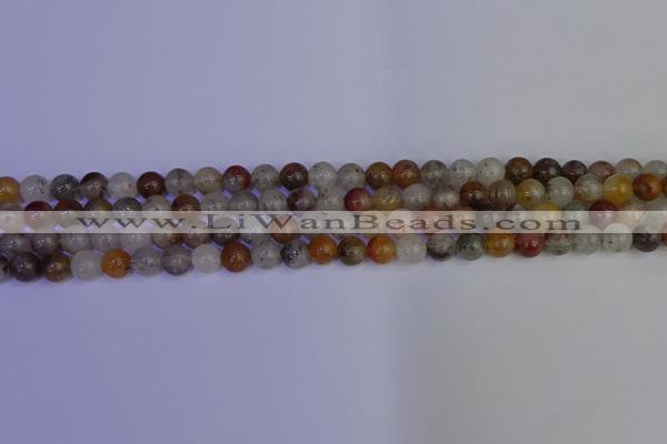 CRO891 15.5 inches 6mm round mixed lodalite quartz beads wholesale