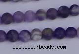 CRO921 15.5 inches 6mm round matte dogtooth amethyst beads