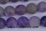 CRO924 15.5 inches 12mm round matte dogtooth amethyst beads