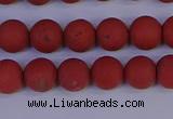 CRO942 15.5 inches 8mm round matte red jasper beads wholesale