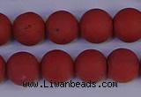 CRO944 15.5 inches 12mm round matte red jasper beads wholesale