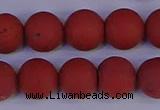 CRO945 15.5 inches 14mm round matte red jasper beads wholesale