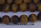 CRO963 15.5 inches 10mm round matte yellow tiger eye beads wholesale