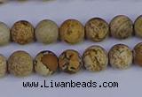 CRO971 15.5 inches 6mm round matte picture jasper beads wholesale