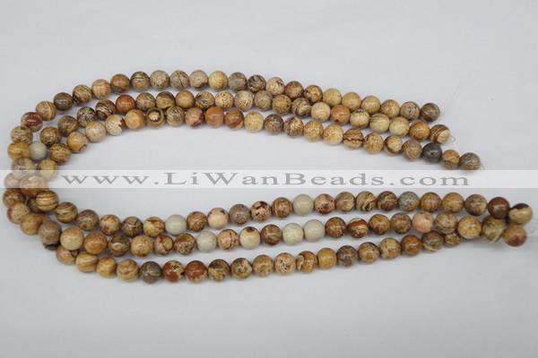 CRO98 15.5 inches 8mm round picture jasper beads wholesale