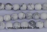 CRO981 15.5 inches 6mm round matte white howlite beads wholesale