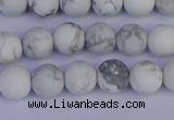 CRO982 15.5 inches 8mm round matte white howlite beads wholesale