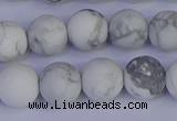 CRO984 15.5 inches 12mm round matte white howlite beads wholesale