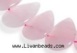 CRQ05 15 inch 20*30mm flat teardrop rose quartz beads Wholesale