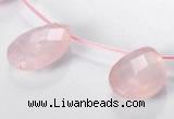 CRQ06 19*25mm faceted teardrop A grade natural rose quartz beads