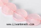 CRQ10 16mm coin A grade natural rose quartz beads Wholesale