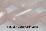 CRQ103 15.5 inches 30*40mm twisted teardrop natural rose quartz beads