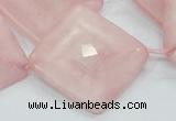 CRQ108 15.5 inches 30*30mm faceted diamond natural rose quartz beads