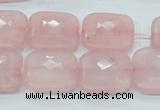 CRQ109 15.5 inches 20*20mm faceted square natural rose quartz beads