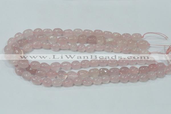 CRQ112 15.5 inches 10*13mm nugget natural rose quartz beads