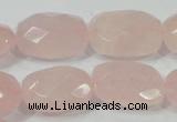 CRQ113 15.5 inches 18*25mm faceted freeform natural rose quartz beads