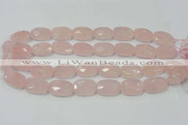 CRQ113 15.5 inches 18*25mm faceted freeform natural rose quartz beads