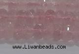 CRQ116 15.5 inches 5*8mm faceted rondelle rose quartz beads