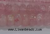 CRQ117 15.5 inches 6*10mm faceted rondelle rose quartz beads