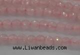 CRQ128 15.5 inches 4mm faceted round natural rose quartz beads