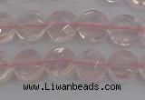 CRQ136 15.5 inches 8mm faceted coin natural rose quartz beads