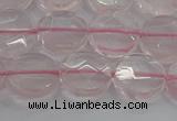 CRQ138 15.5 inches 12mm faceted coin natural rose quartz beads