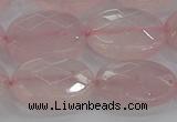 CRQ149 15.5 inches 15*20mm faceted oval natural rose quartz beads