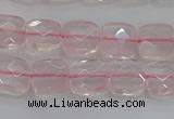 CRQ153 15.5 inches 8mm faceted square natural rose quartz beads