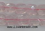 CRQ154 15.5 inches 10mm faceted square natural rose quartz beads