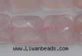 CRQ158 15.5 inches 20mm faceted square natural rose quartz beads