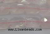 CRQ163 15.5 inches 8*10mm faceted rectangle natural rose quartz beads