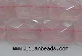 CRQ166 15.5 inches 13*18mm faceted rectangle natural rose quartz beads