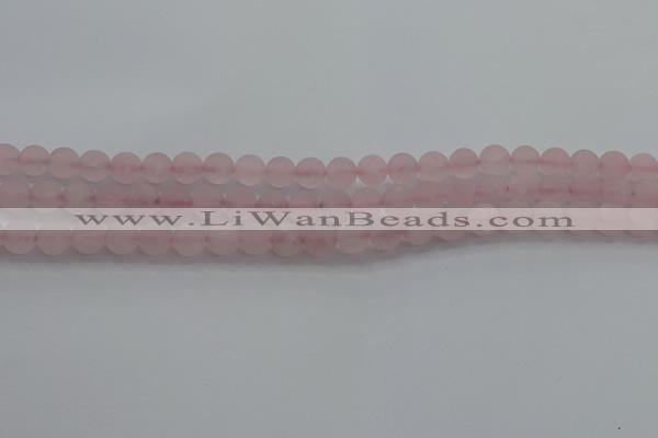 CRQ181 15.5 inches 6mm round matte rose quartz beads wholesale