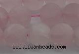 CRQ184 15.5 inches 12mm round matte rose quartz beads wholesale