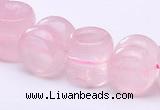 CRQ19 12*12mm dumbbell-shaped natural rose quartz bead Wholesale