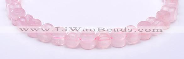 CRQ19 12*12mm dumbbell-shaped natural rose quartz bead Wholesale