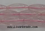 CRQ190 15.5 inches 8*20mm rice natural rose quartz beads