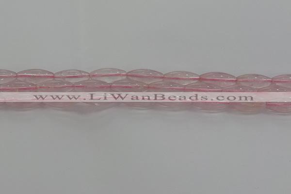 CRQ190 15.5 inches 8*20mm rice natural rose quartz beads