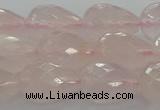 CRQ197 15.5 inches 12*16mm faceted teardrop natural rose quartz beads