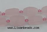 CRQ232 15.5 inches 9*16mm oval rose quartz beads wholesale