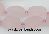 CRQ234 15.5 inches 13*20mm oval rose quartz beads wholesale