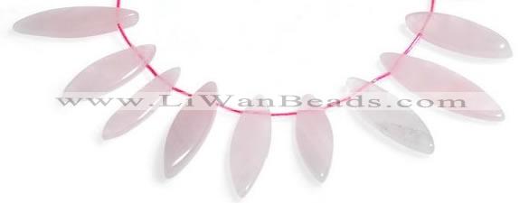 CRQ24 multi sizes flat rice shape rose quartz beads wholesale